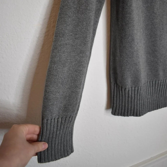 American Eagle Mens Sz S Classic Fit Quarter Zip Button Pullover Sweater Cotton - Picture 6 of 16